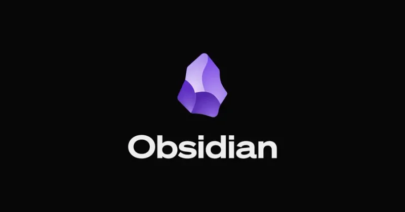 Obsidian logo with a black background.