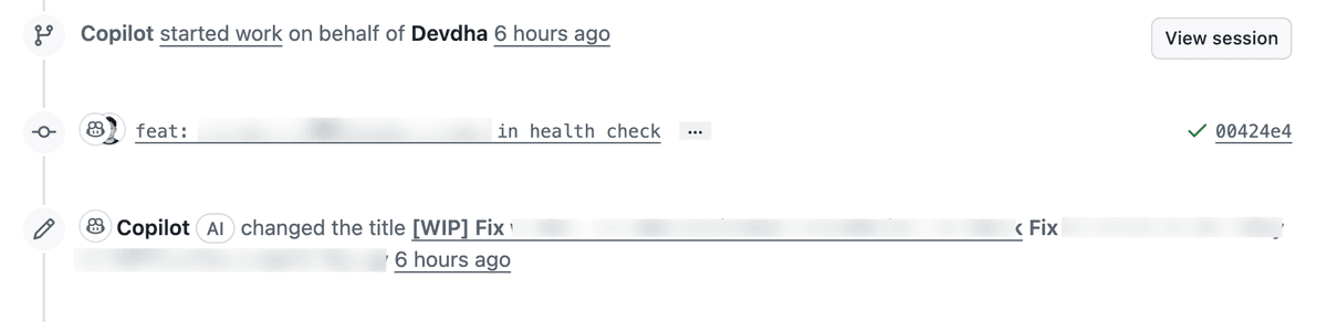 Copilot 작업 진행 상황