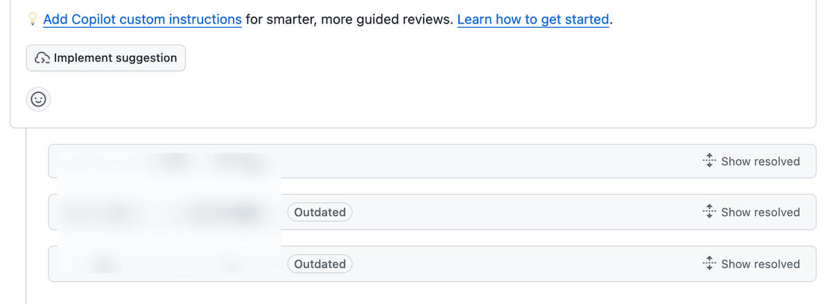 Copilot 리뷰 코멘트 예시