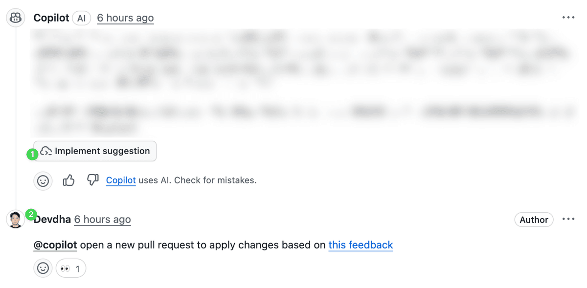 Implement suggestion 버튼